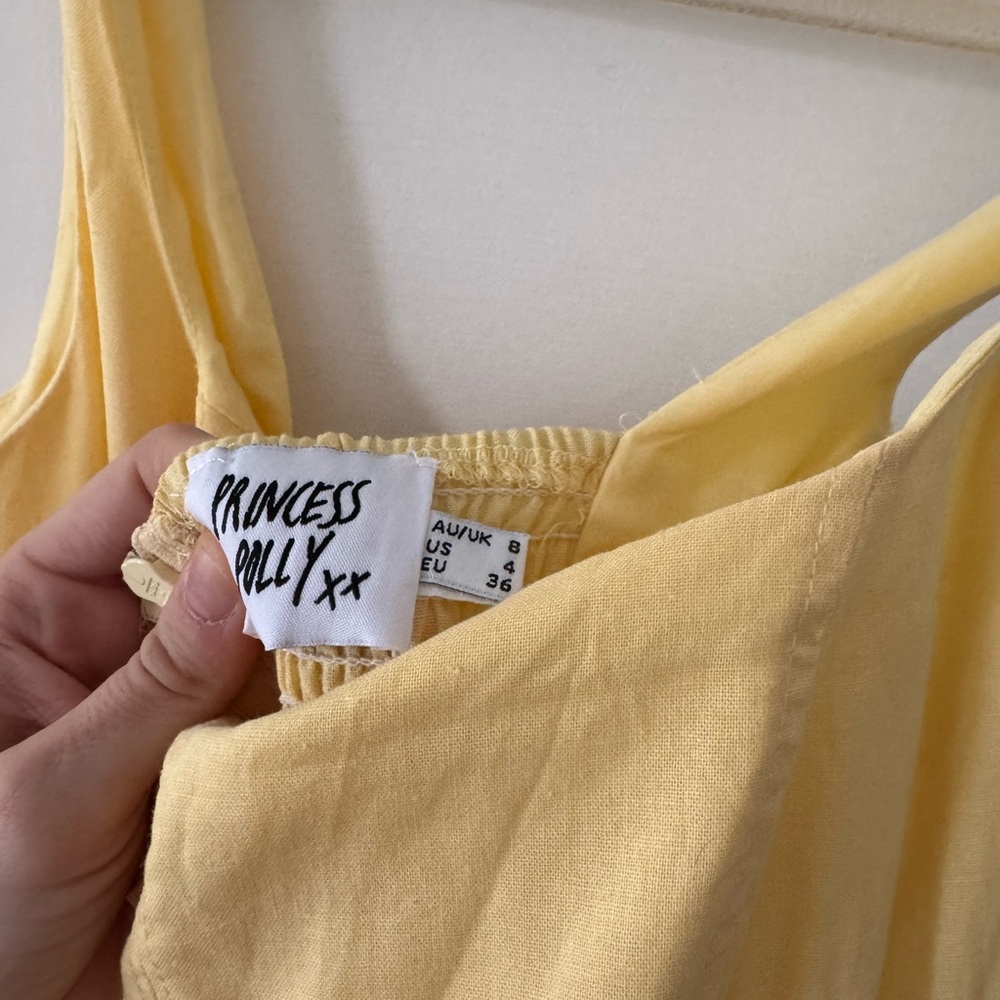 Yellow Bubble Hem Mini Dress - Picture 6 of 6